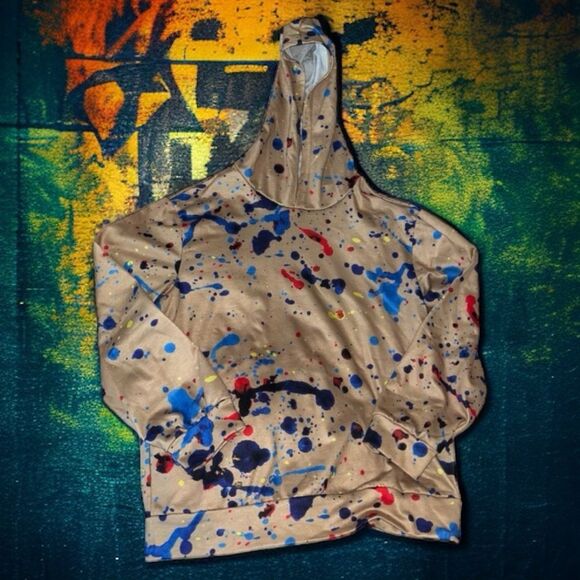 🍭 SHEIN Hoodie Paint Splatter Print - Size 10Y Boy's Streetwear - Picture 8 of 8